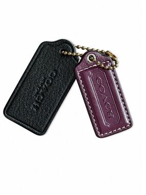 COACH Black & Purple Leather Hang Tag Set 🖤💜